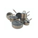 Serray Classic 12-Piece Champagne Bronze Nonstick Aluminum Cookware Set