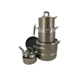 Serray Classic 12-Piece Champagne Bronze Nonstick Aluminum Cookware Set - Image 3