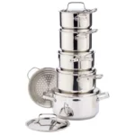 Serray Signature 12-Piece Stainless Steel Cookware Set – Aluminum Core, Induction Compatible